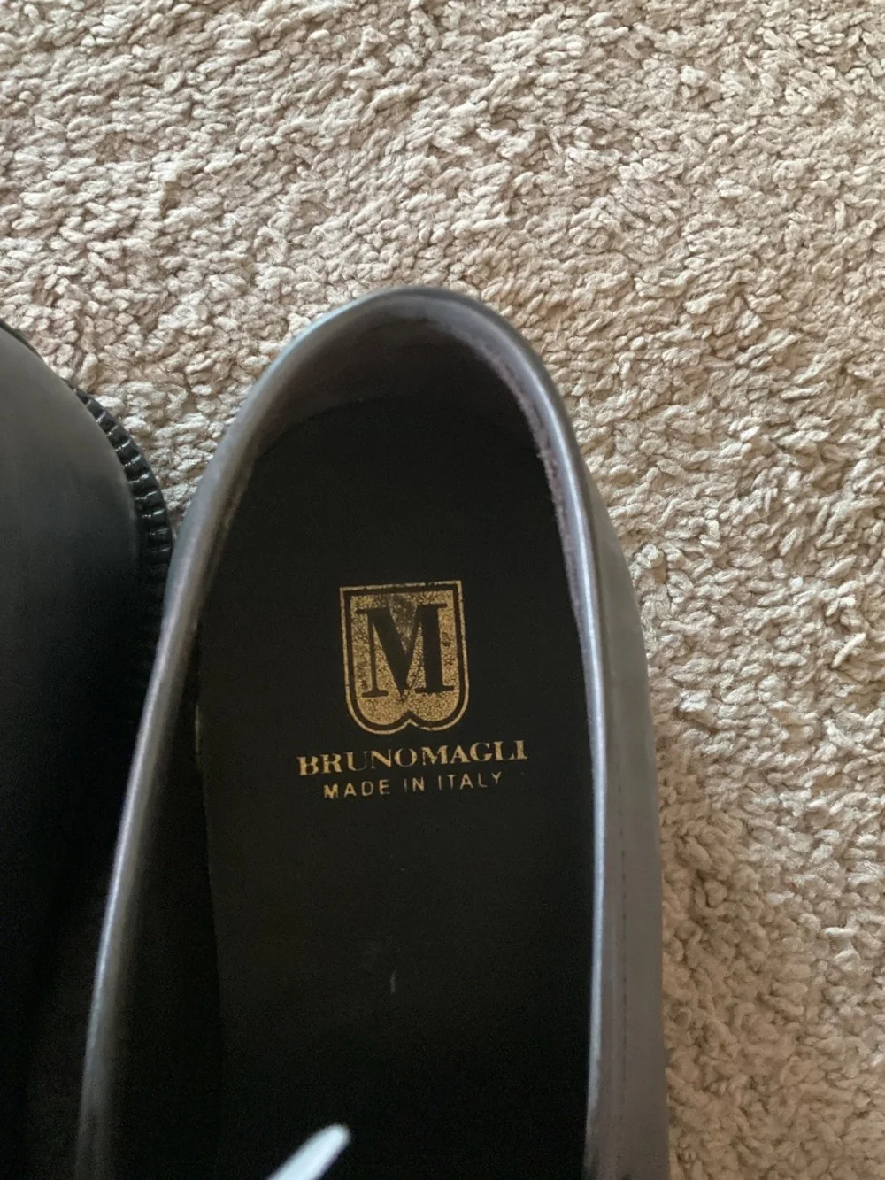 Bruno Magli grey leather classic penny loafers